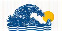 東京海洋大学のロゴ、青と白を基調とした洗練されたデザイン。