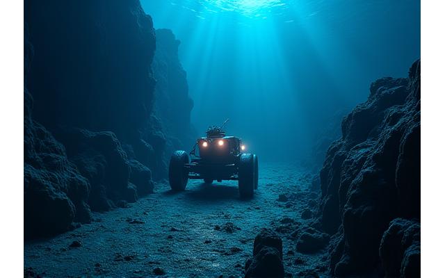 深海資源探査の様子